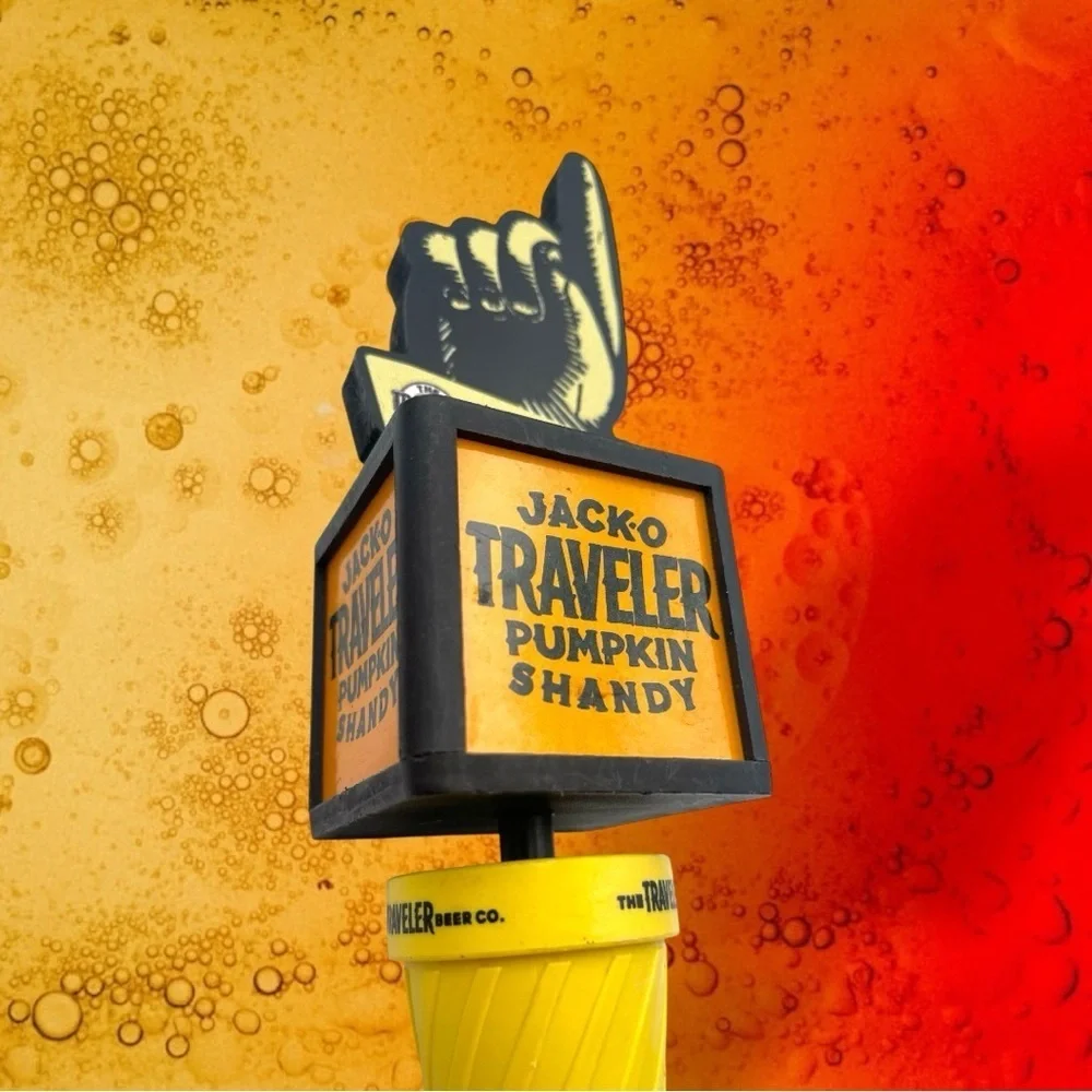 Jack-O Traveler Pumpkin Shandy Beer Tap Handle Breweriana